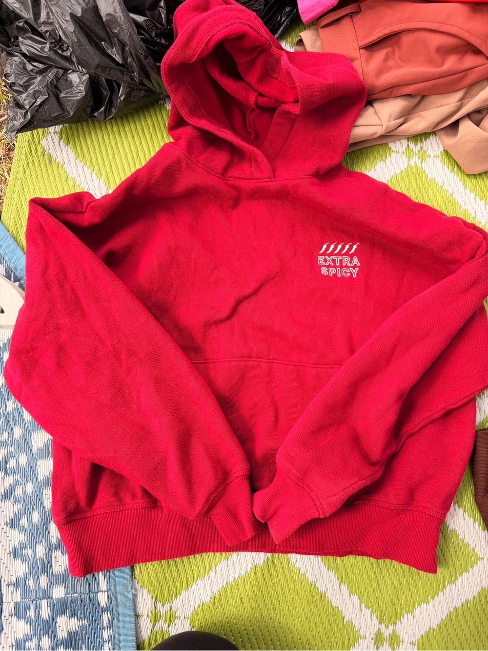 Victoria's Secret Red 'Extra Spicy' Hooded Sweatshirt